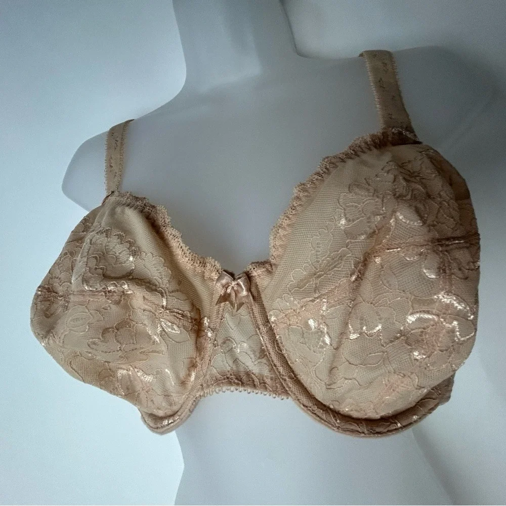 Goddess‎ Beige Tan Wire Lace Unlined Bra 40DD